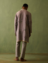 Hachi Botanical Linen Kurta Set - Ash