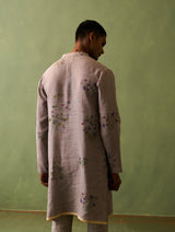 Hachi Botanical Linen Kurta - Ash