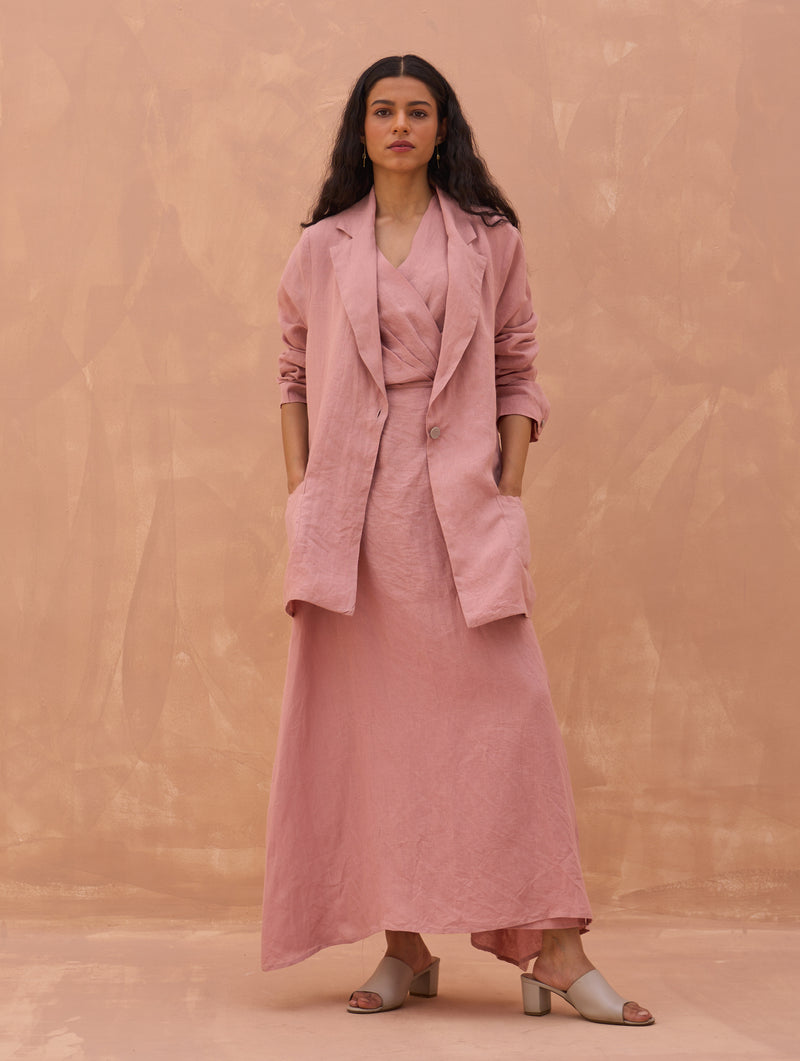 Carla Linen Summer Blazer - Rose
