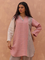 Pera Color-Blocked Kurta - Rose