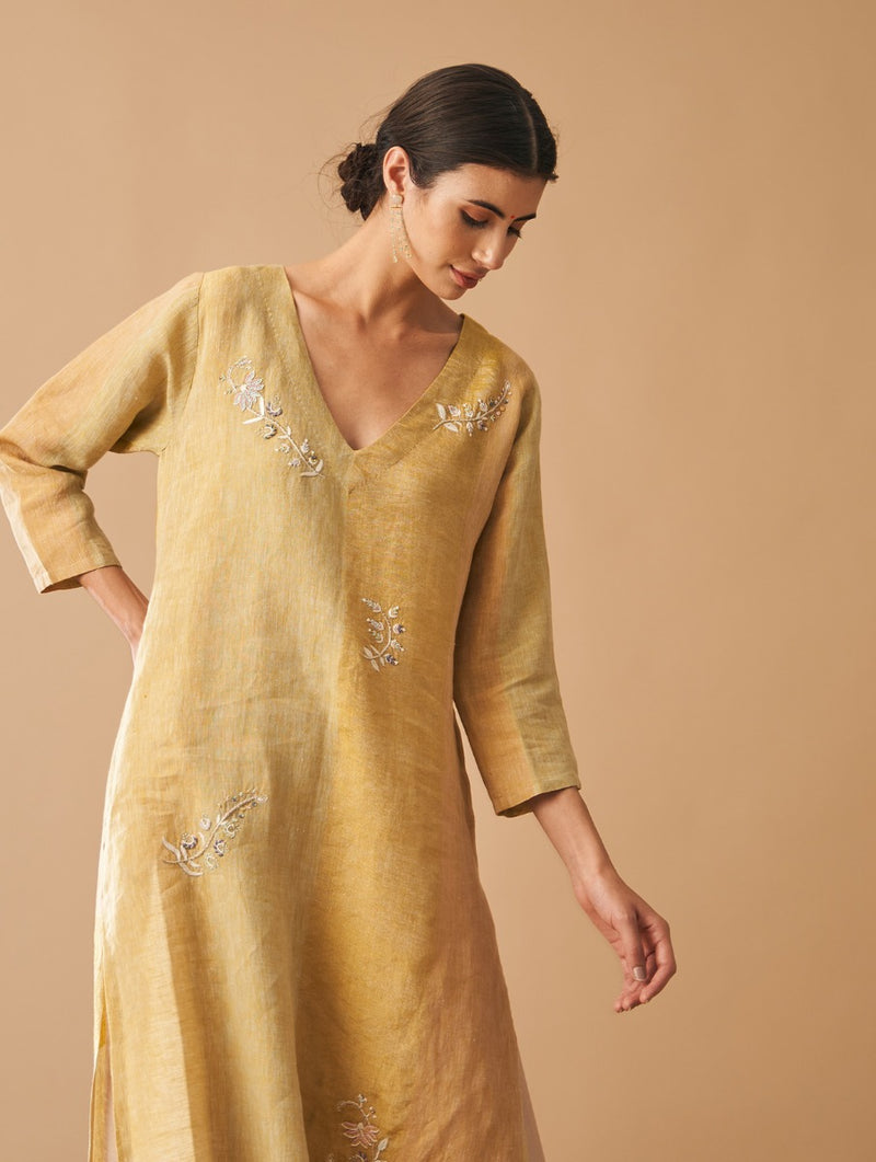 Fara V-Neck Embroidered Kurta