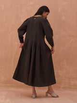 Rita Linen Dress - Charcoal