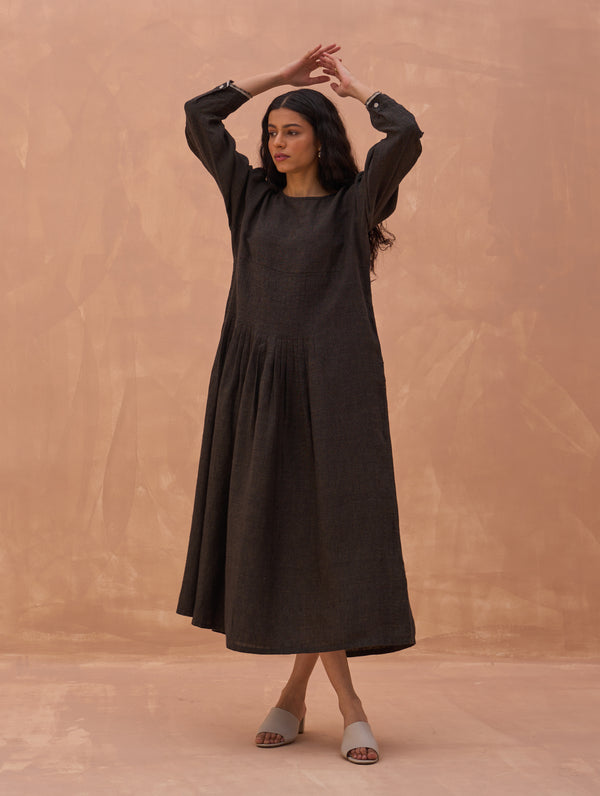 Rita Linen Dress - Charcoal
