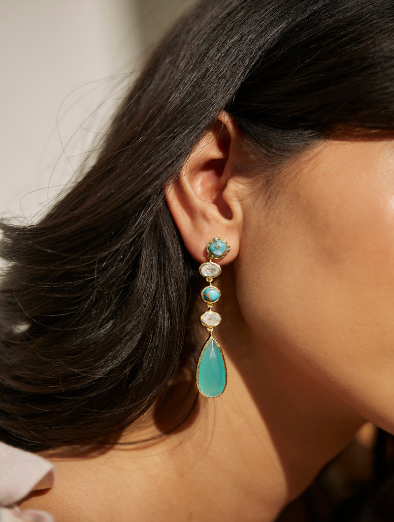 Bella Statement Earrings - Sea