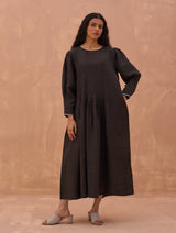 Rita Linen Dress - Charcoal