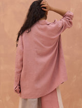 Carla Linen Summer Blazer - Rose