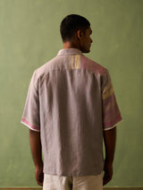 Mako Border Linen Shirt - Ash