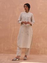 Kisa Hand-Embroidered Co-ord Set - Off White
