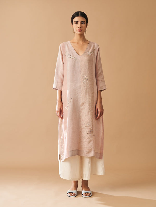 Fara V-Neck Embroidered Kurta