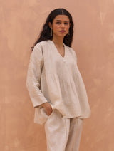 Camille Hand-Embroidered Tunic - Off White