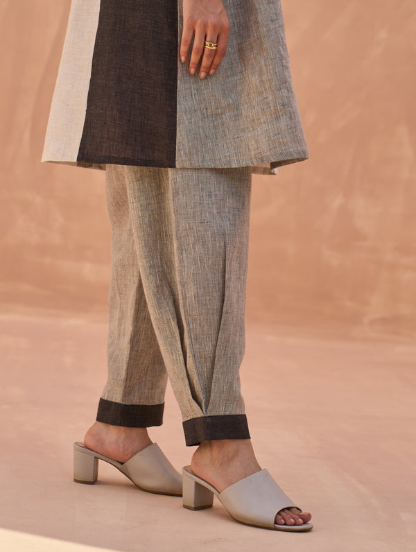 Pera Color-Blocked Co-ord Set - Charcoal