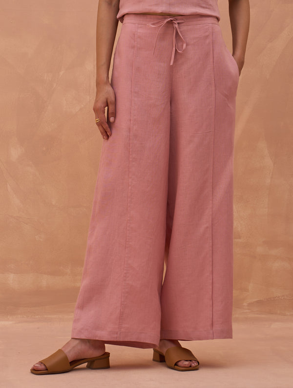 Liz Linen Pant - Rose