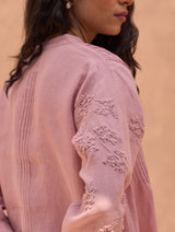 Camille Hand-Embroidered Co-ord Set - Rose