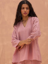 Camille Hand-Embroidered Co-ord Set - Rose