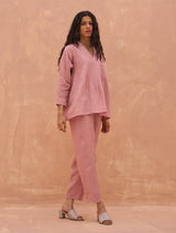 Camille Hand-Embroidered Co-ord Set - Rose