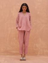 Camille Hand-Embroidered Co-ord Set - Rose