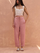 Kisa Hand-Embroidered Co-ord Set - Rose