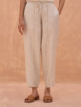 Carmen Tapered Linen Pant - Off White
