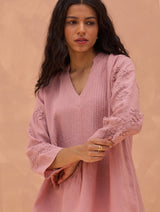 Camille Hand-Embroidered Tunic - Rose