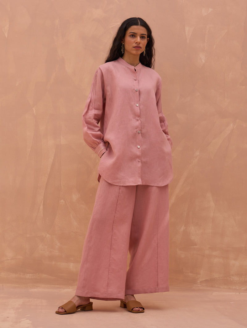 Enzo Linen Shirt - Rose