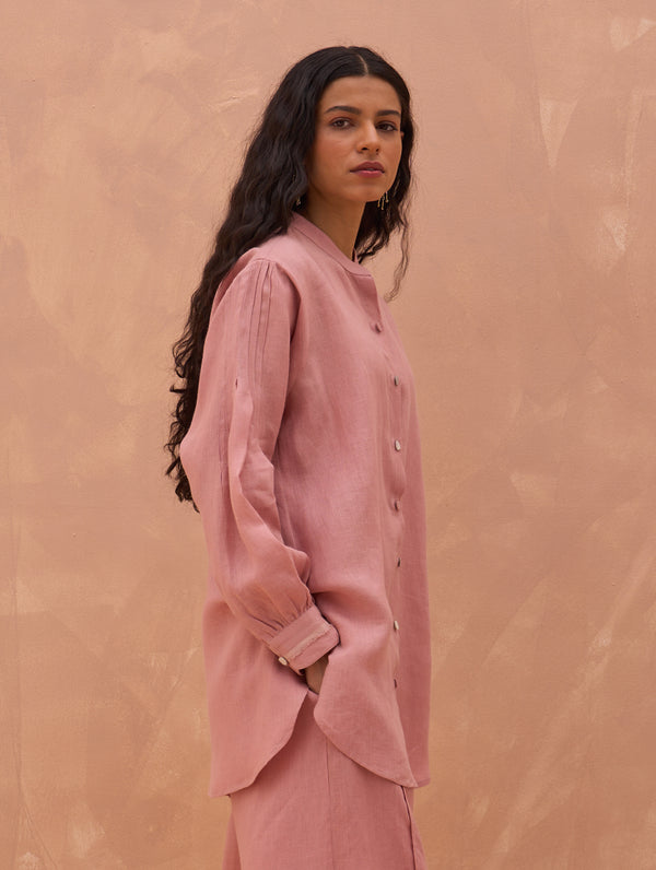 Enzo Linen Shirt - Rose