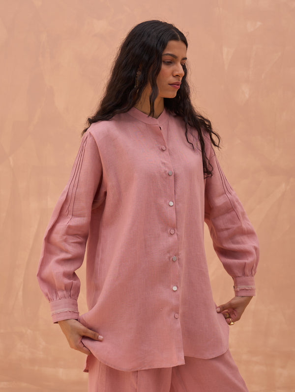Enzo Linen Shirt - Rose