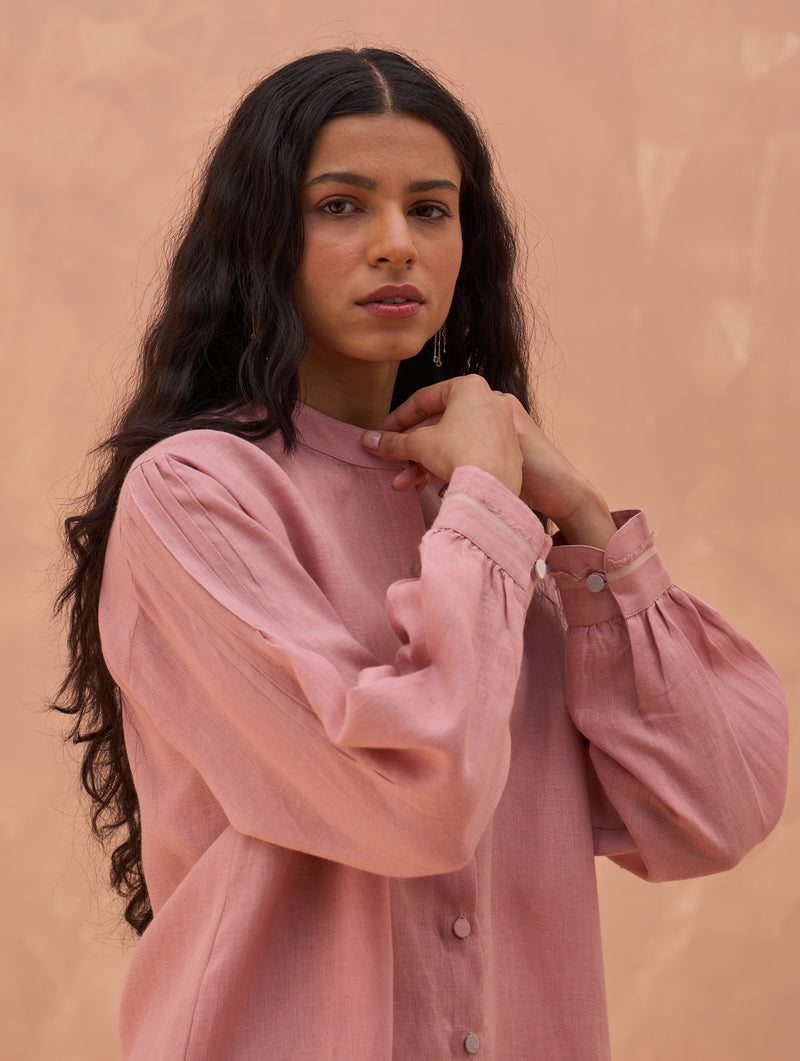 Enzo Linen Shirt - Rose