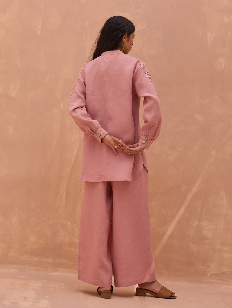 Enzo Linen Co-ord Set - Rose