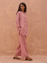 Enzo Linen Co-ord Set - Rose