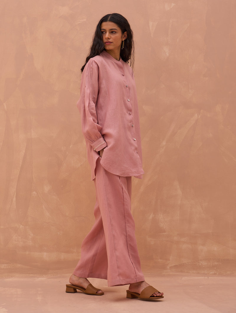 Enzo Linen Co-ord Set - Rose