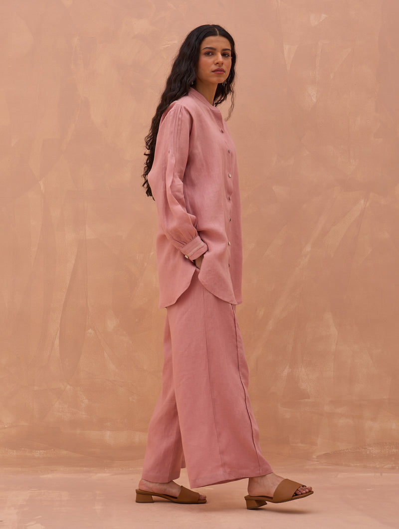 Enzo Linen Co-ord Set - Rose
