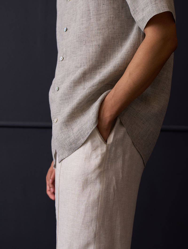 Taro Linen Shirt - Grey
