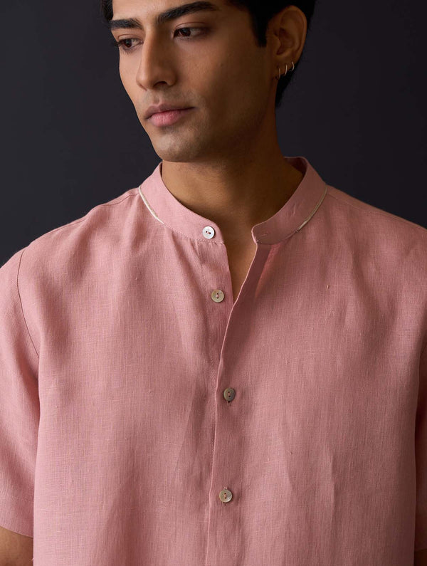Taro Linen Shirt - Rose