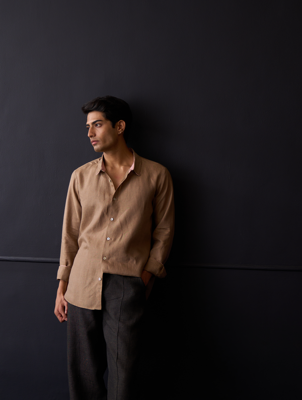 Koji Linen Shirt - Brown
