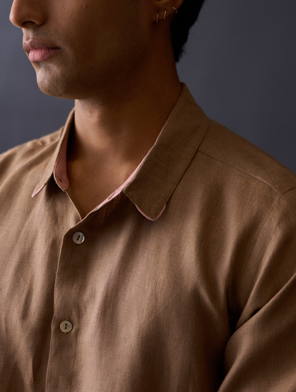 Koji Linen Shirt - Brown