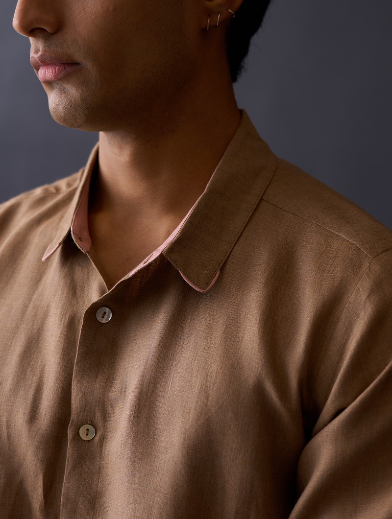Koji Linen Shirt - Brown