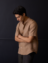 Taro Linen Shirt - Brown