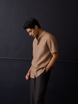 Taro Linen Shirt - Brown