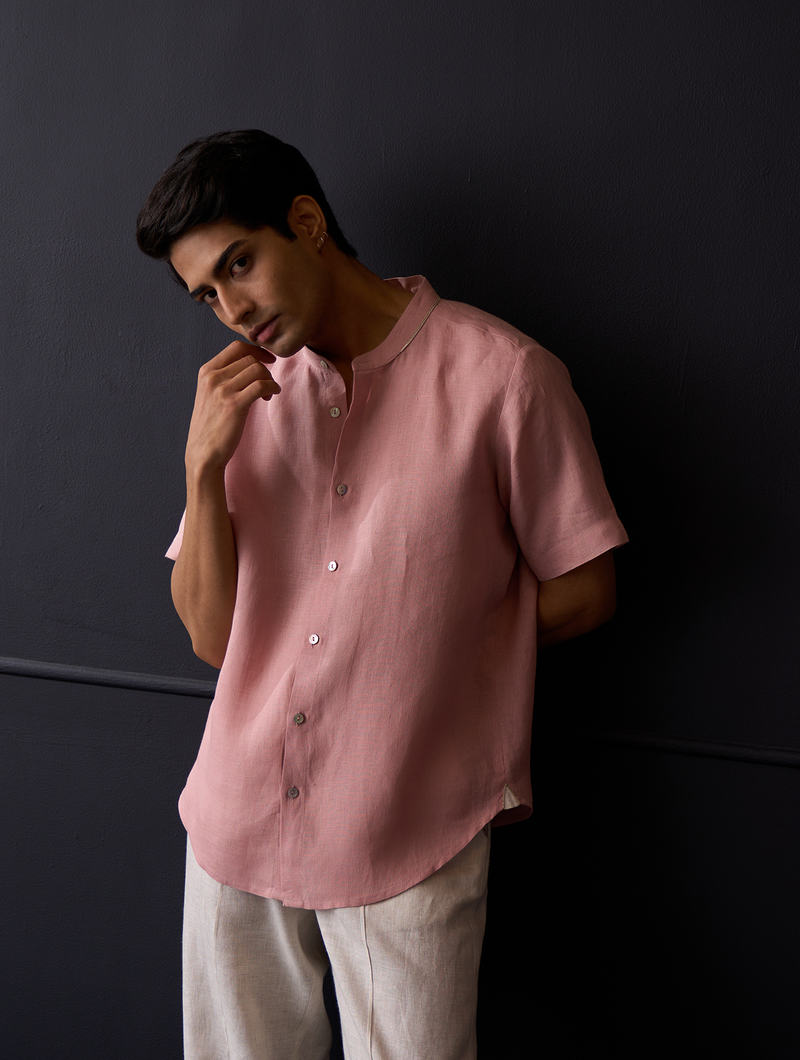 Taro Linen Shirt - Rose