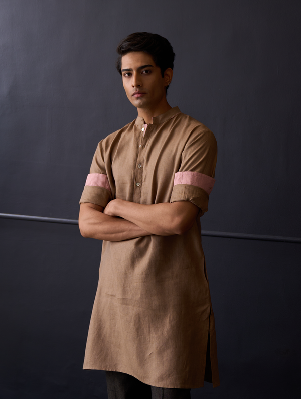 Sid Linen Kurta - Brown