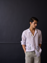 Yori Botanical Linen Shirt - Lilac