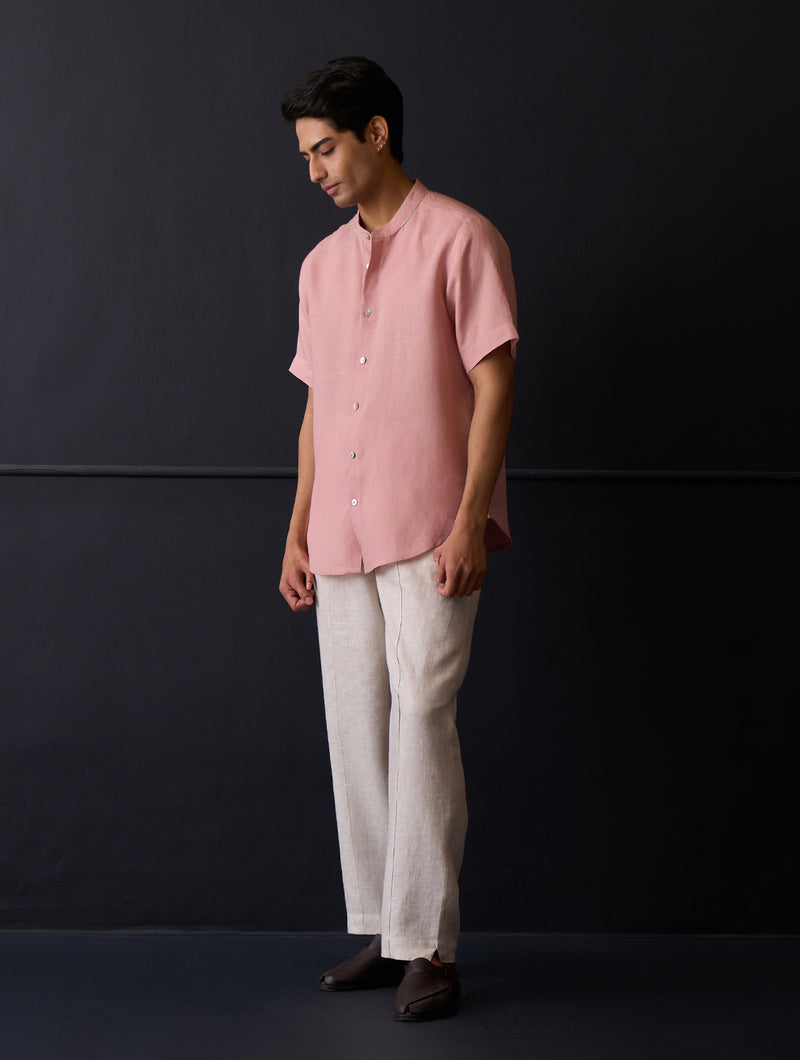 Taro Linen Shirt - Rose