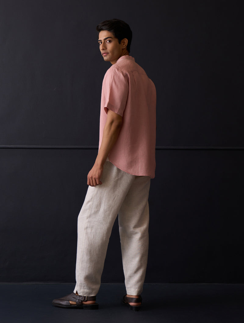 Taro Linen Shirt - Rose