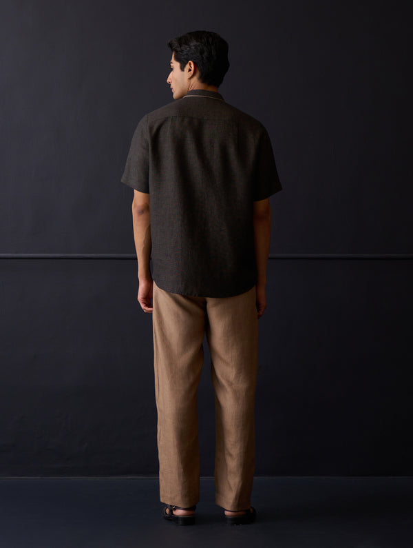 Taro Linen Shirt - Charcoal