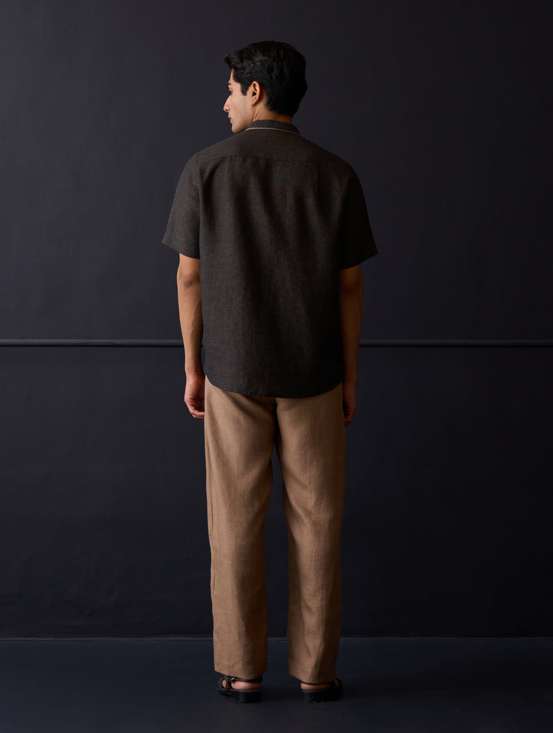 Taro Linen Shirt - Charcoal