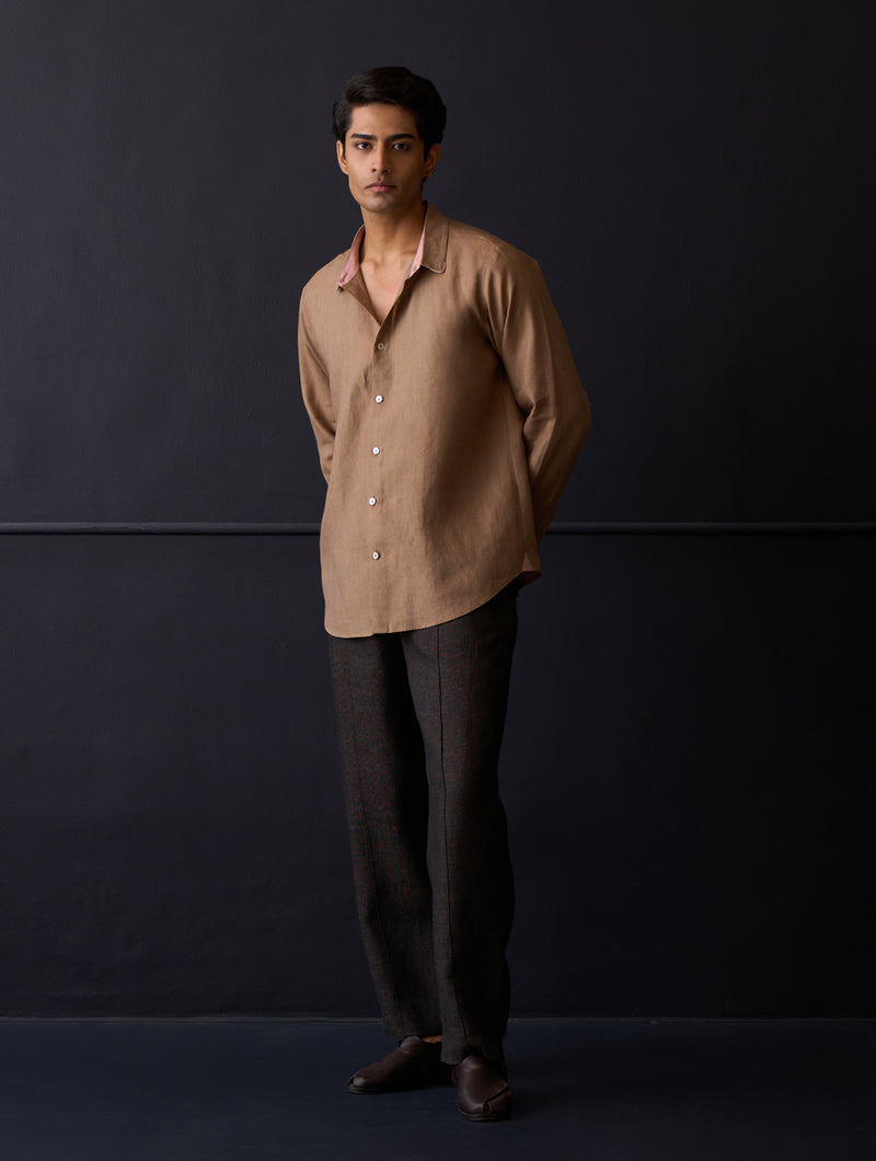 Koji Linen Shirt - Brown