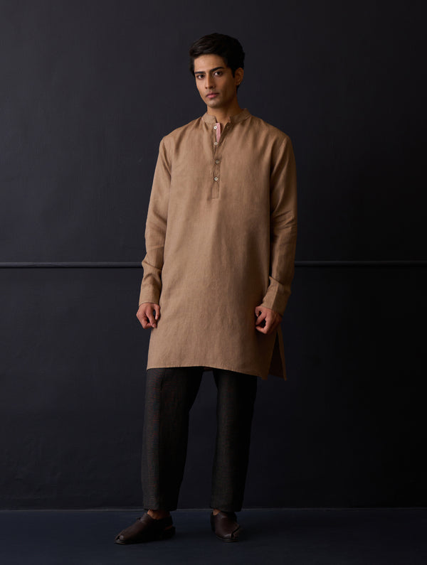 Sid Linen Kurta - Brown