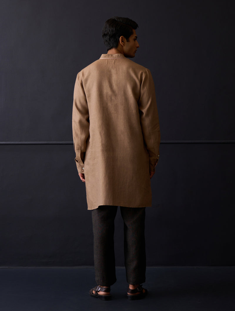 Sid Linen Kurta - Brown
