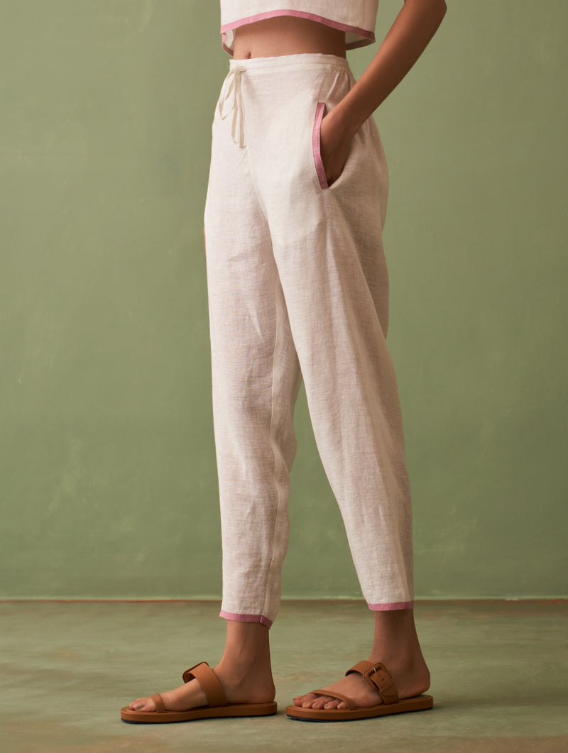 Beige 100 linen trousers in Beige Luxury Italian Trousers  Boglioli