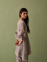 Rina Botanical Kurta - Ash